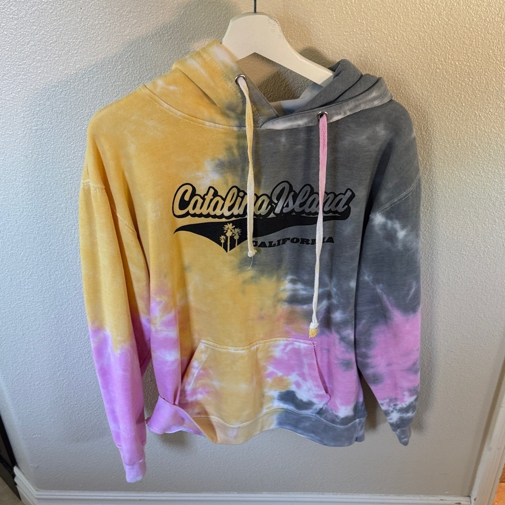 Catalina Island Tie-Dye Hoodie - Yellow, Gray, Pink